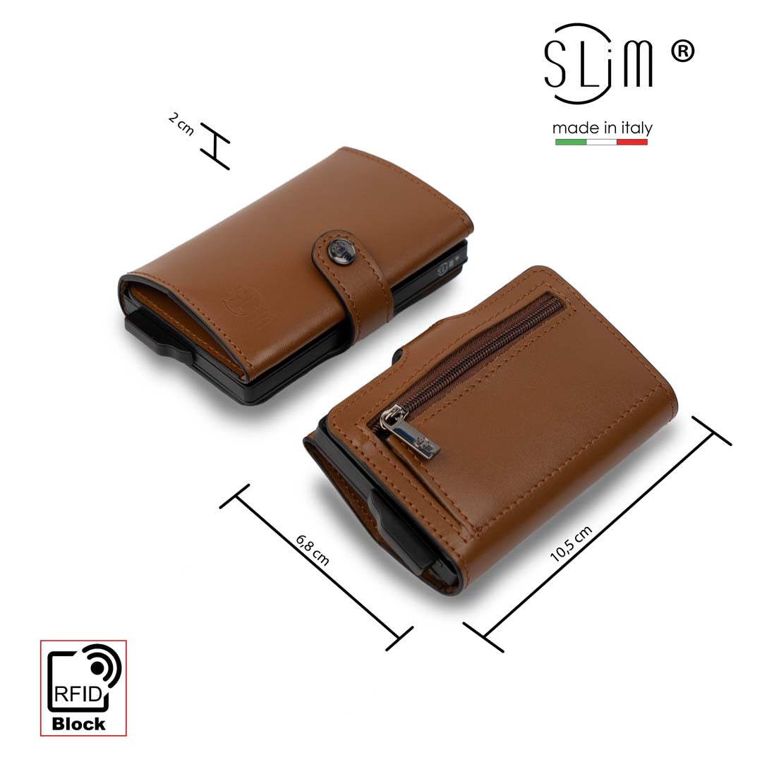 Portafoglio Bifold Slim Nero Portafoglio Slim Uomo In Vera Pelle Nero 42BK - Porta Carte Di Credito Sottile Pieghevole Per Tasca Anteriore - Nuovo Con Etichette Portafogli Uomo Piccolo - Foto 8